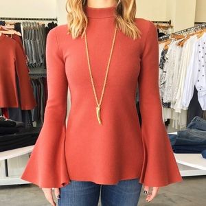 Keepsake Mock Neck Knit Sweater M Long Sleeve
